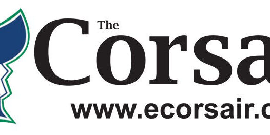 ECorsair logo featuring a pirate mascot and website URL.