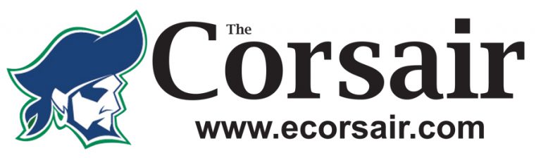 ECorsair logo featuring a pirate mascot and website URL.