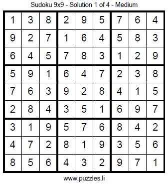 Answers to October Sudoku