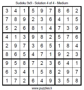 Answers to September Sudoku