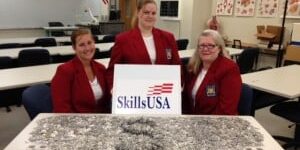 ECorsair team presenting skillsUSA project at campus event.