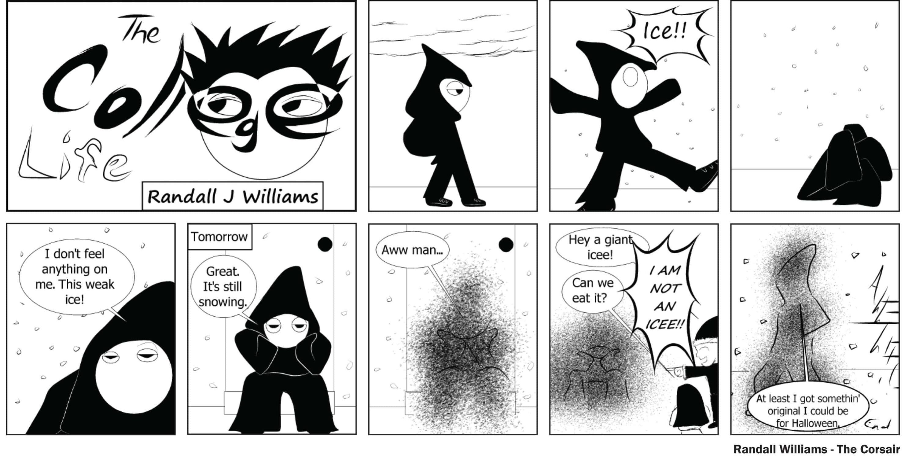 A student enjoying an Icee during college life, capturing the fun and relaxed moments of campus life.