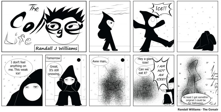 A student enjoying an Icee during college life, capturing the fun and relaxed moments of campus life.