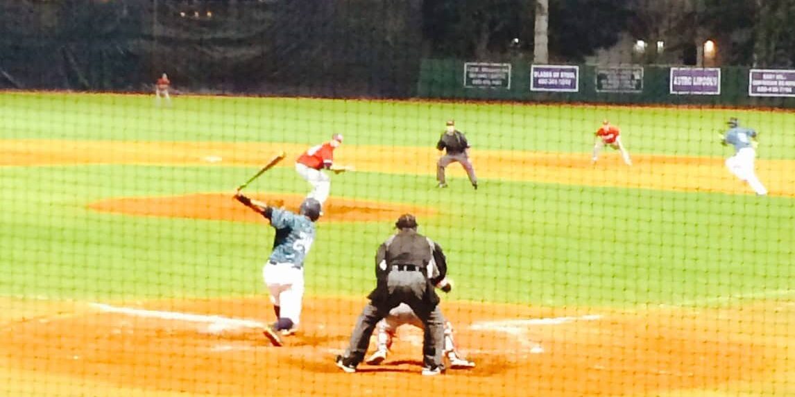 Baseball game during 2014 Pirate Invitational at eCorsair, Pensacola State College sports event.
