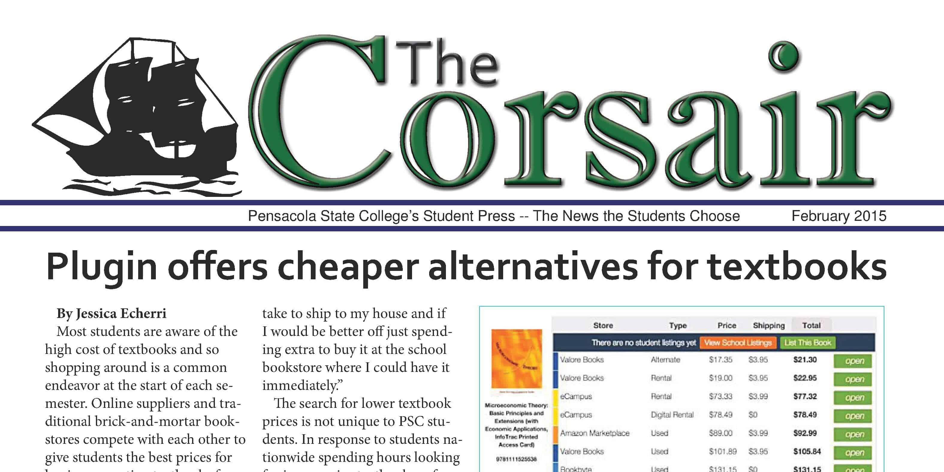 eCorsair February 2015 print edition ECorsair February 2015 print edition cover featuring Pensacola State College students.
