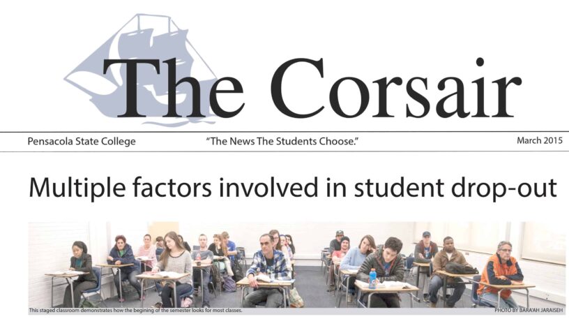 eCorsair March 2015 print edition ECorsair college newspaper cover from March 2015 at Pensacola State College.