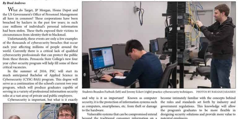 Cybersecurity training for future professionals Cybersecurity program to train next-gen security experts at Pensacola State College.