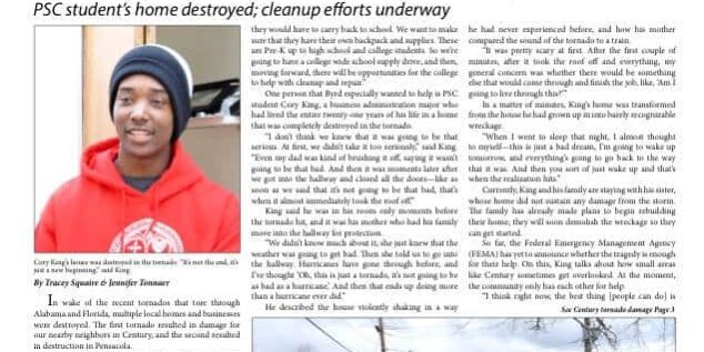 The Corsair PSC tornado damage in Century, Florida, March 2016.