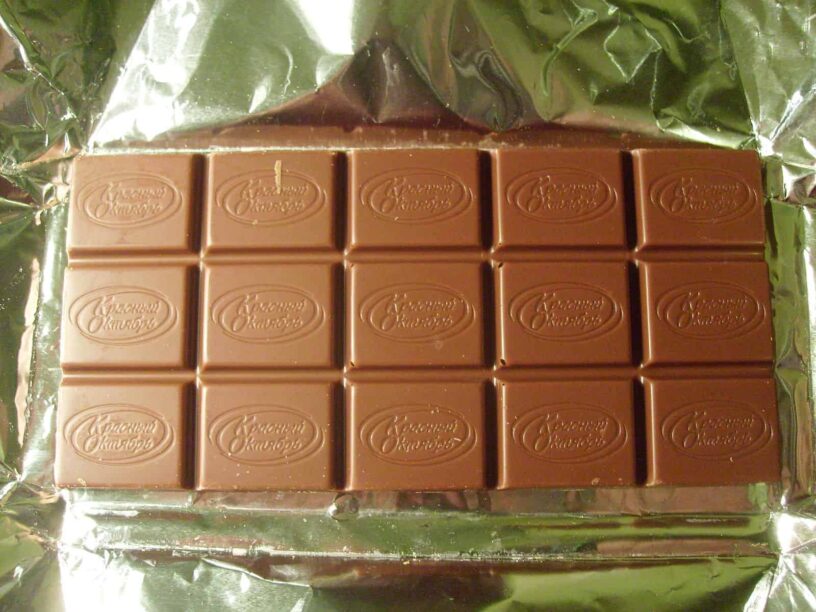 Chocolate bar with "Like Water for Chocolate" branding, related to the movie review.