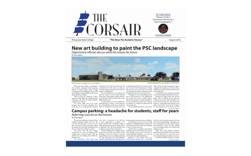eCorsair August 2016 print issue ECSair newsprint cover from August 2016 print issue.