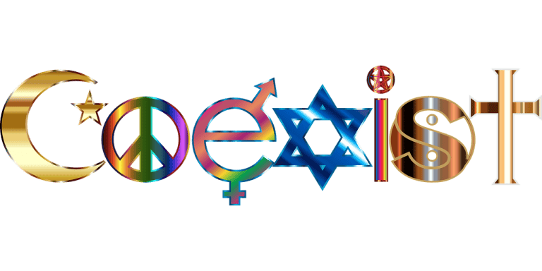 Diverse cultural symbols representing unity, peace, and understanding.