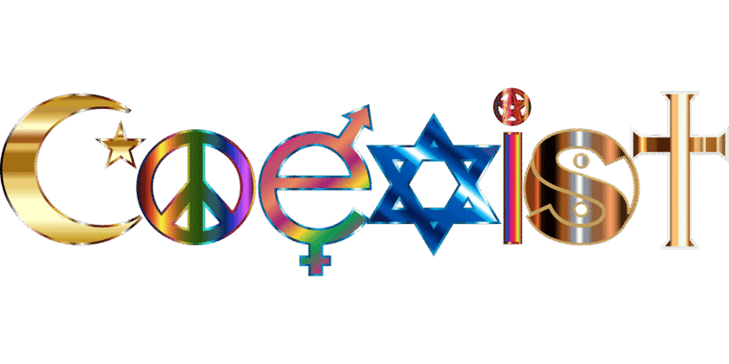 Diverse cultural symbols representing unity, peace, and understanding.