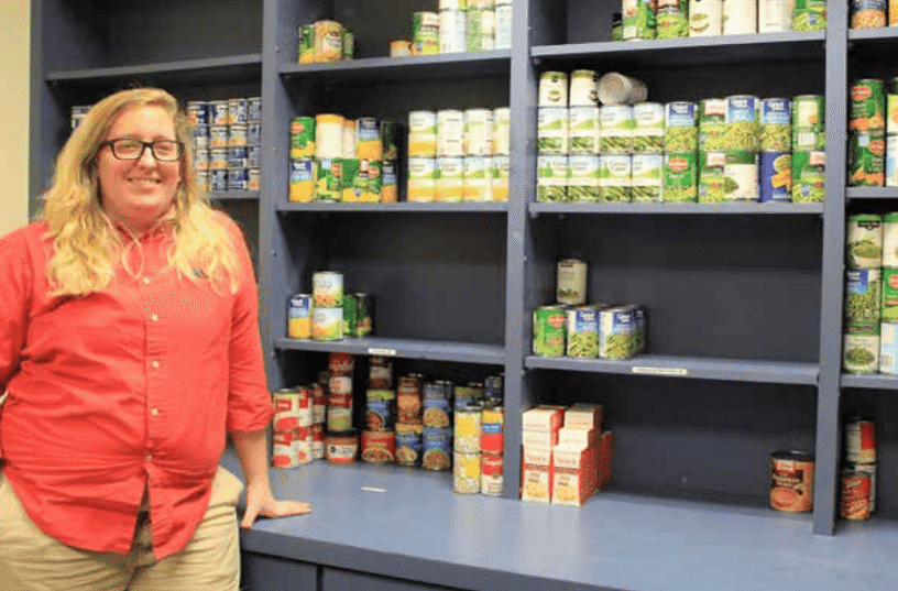 Food pantry shelf with canned goods at eCorsair.