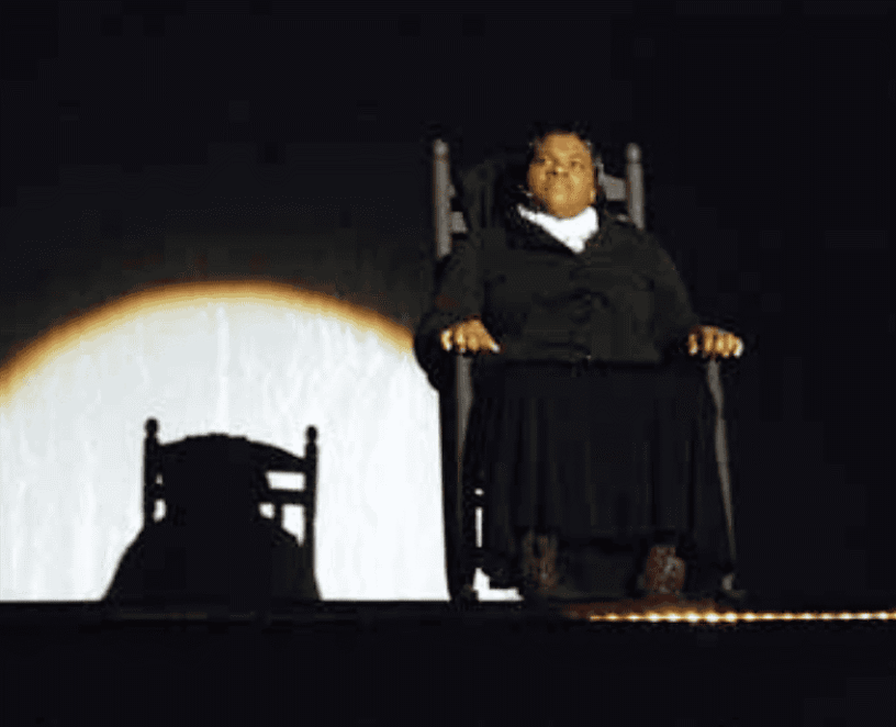 Student performing in Black History Month event at Pensacola State College.