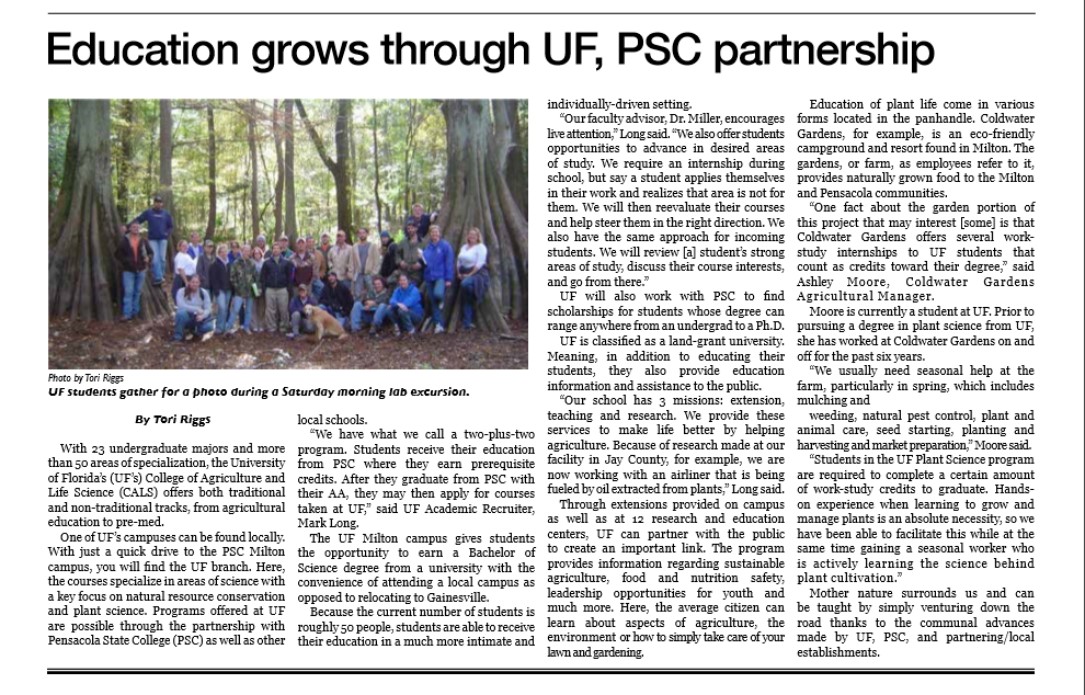 Education grows through partnership of UF, PSC