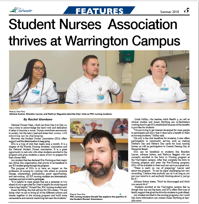 Student Nurses’ Association thrives at Warrington Campus