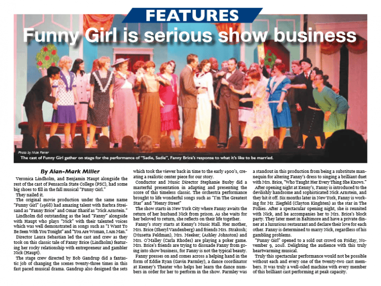 Funny Girl is serious show business with a lively cast and colorful costumes.