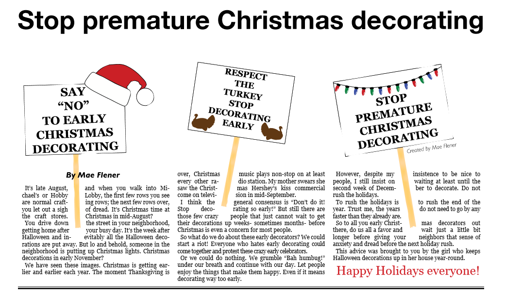 Stop premature Christmas decorating