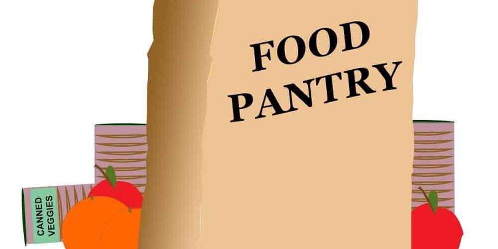 Food pantry with non-perishable food items for community support.