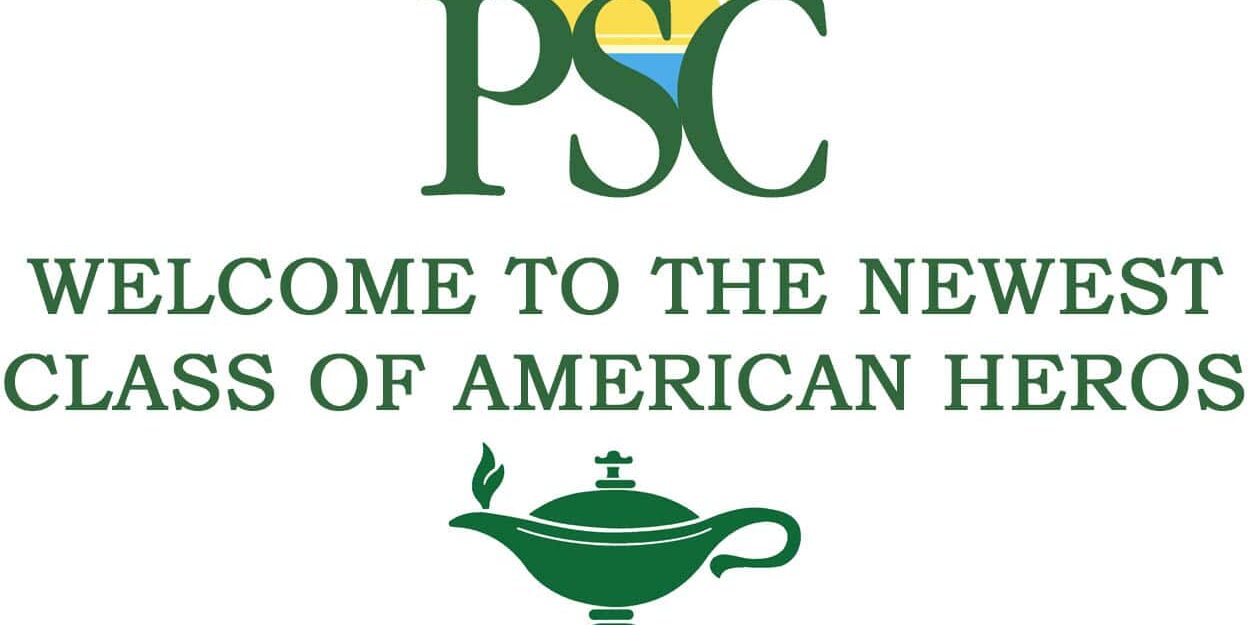 PSC eCorsair Nursing Class of 2020 logo with lamp and sun icon.