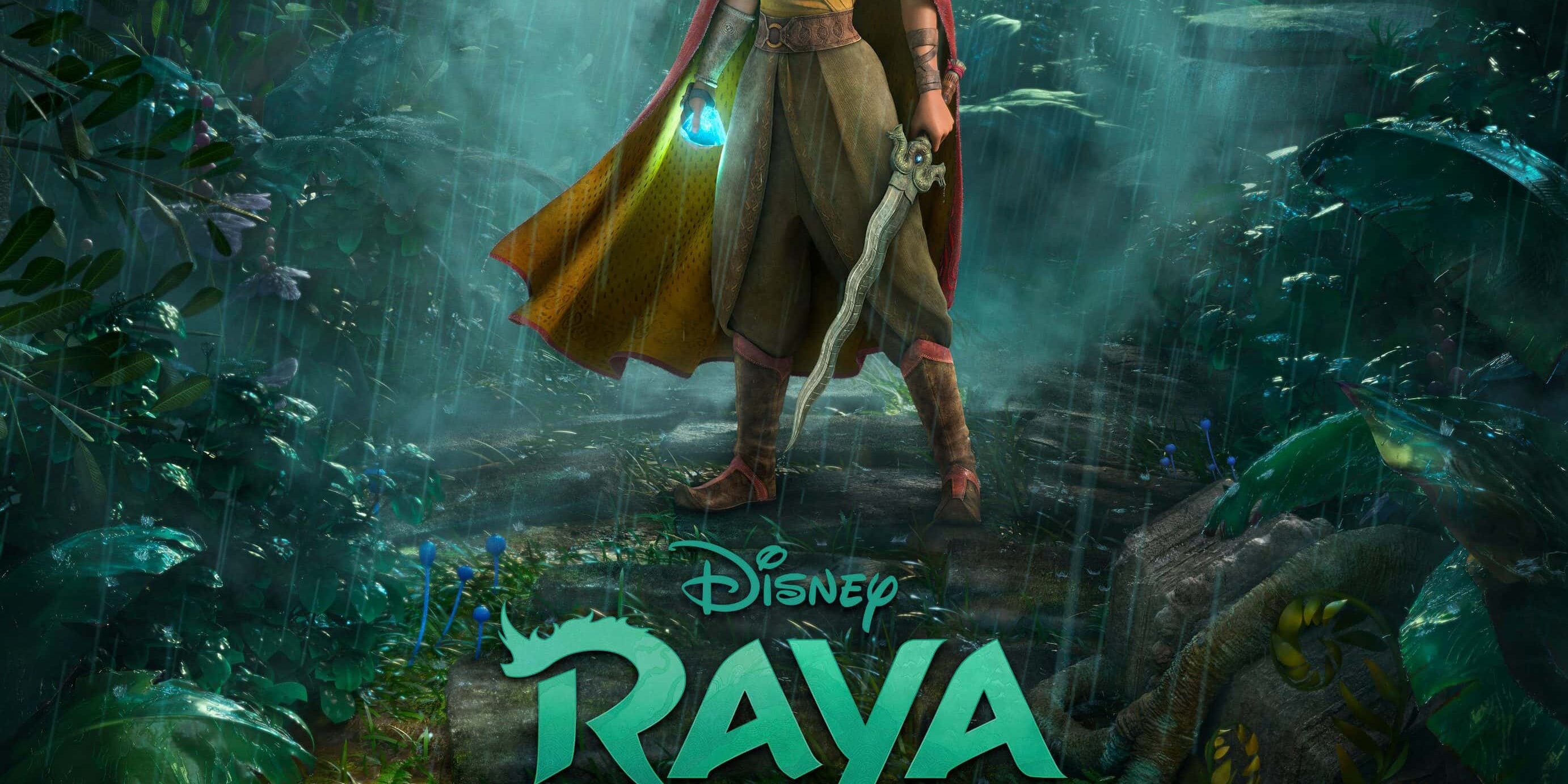 Raya and the Last Dragon Movie Poster Raya and the Last Dragon movie poster with jungle background.