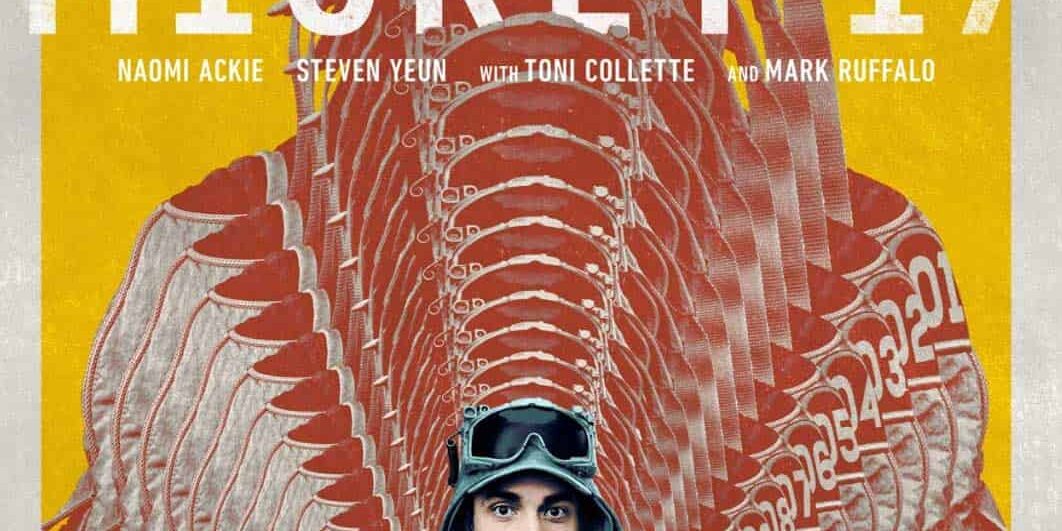 Mickey 17 Film Poster Movie poster for Mickey 17 featuring Robert Pattinson and a futuristic background.