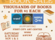 Banned books sale supporting Pensacola art center and open bookstore.