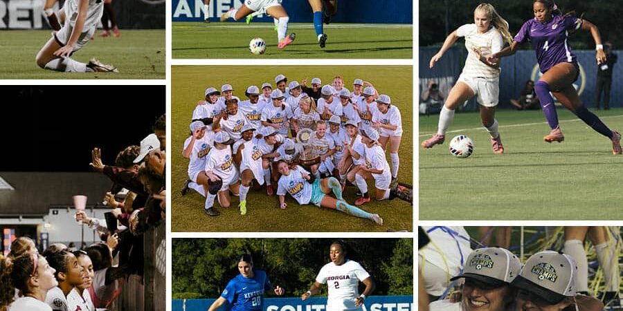 Pensacola State College eCorsair Soccer Team ECorsair soccer players competing in a match at Pensacola State College.
