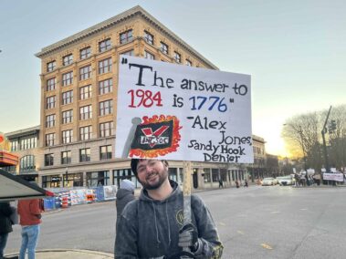 Decorative image of Pensacola ICE protest.
