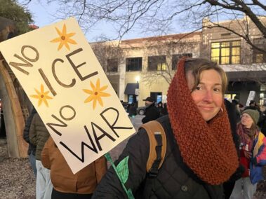 Decorative image of Pensacola ICE protest.