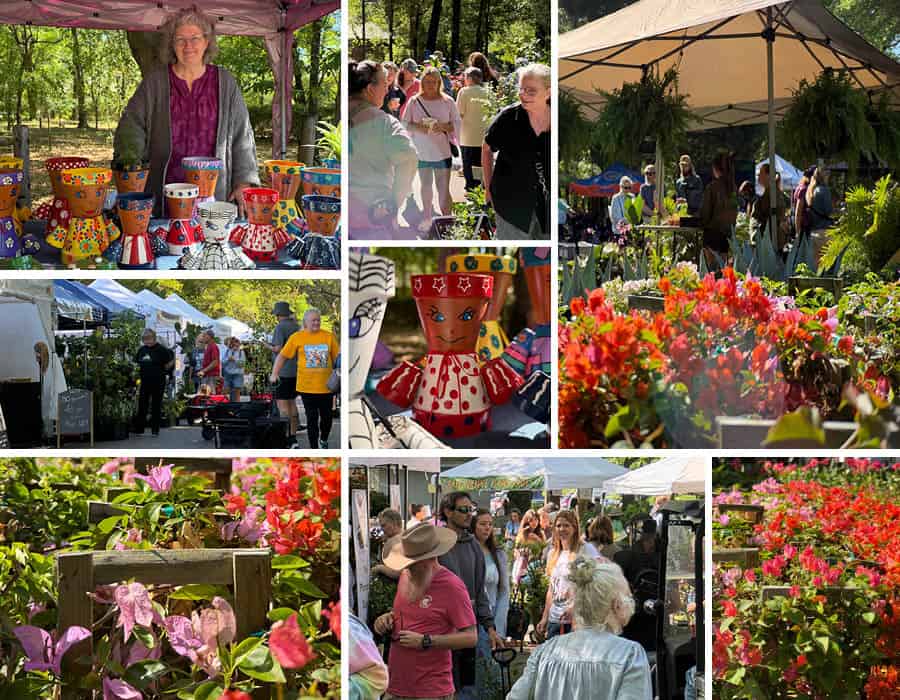 Collage of images from the Festival of Flowers on the Milton Campus.