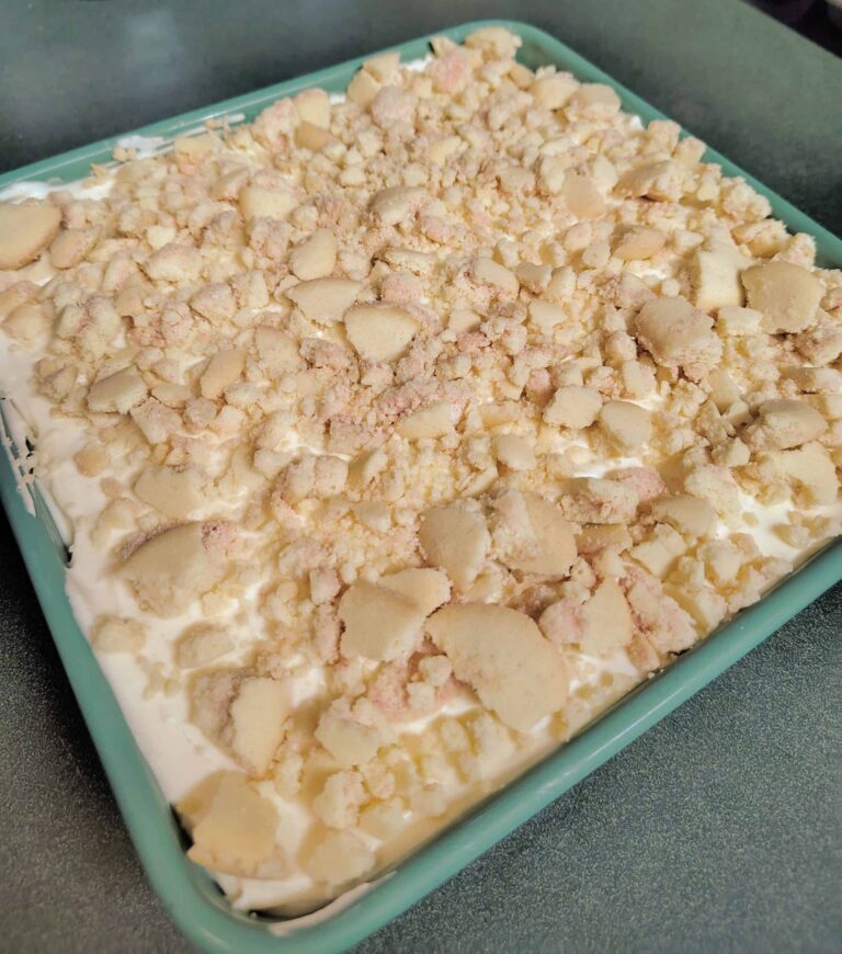 Homemade Banana Pudding in green pan