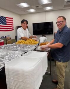 Student Veterans Association making meals